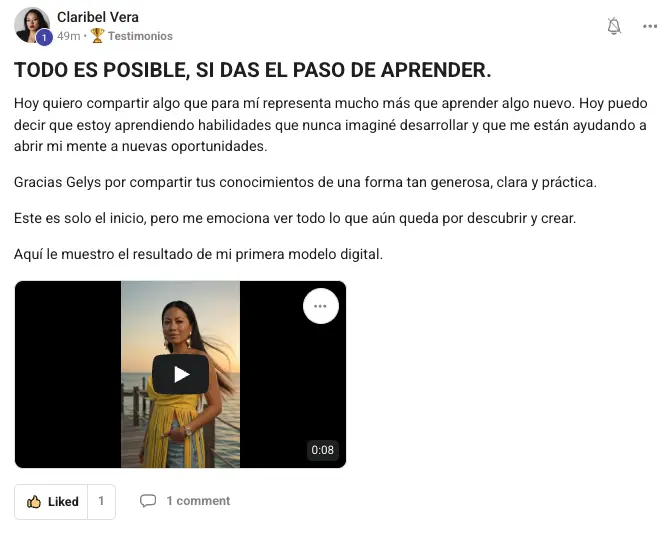 Testimonio real de Visual Creator Club 12